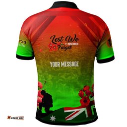 Amazing Aussie South Sydney Rabbitohs South Sydney Rabbitohs Remembrance Day Lest We Forget Poppies Polo Shirt