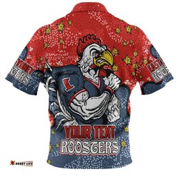 Amazing Aussie Sydney Roosters Custom Team With Dot And Star Patterns For Tough Fan Polo Shirt