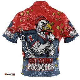 Amazing Aussie Sydney Roosters Custom Team With Dot And Star Patterns For Tough Fan Polo Shirt