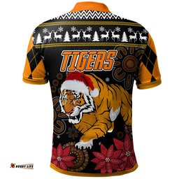 Amazing Aussie Wests Tigers Christmas Custom Wests Tigers Merry Christmas Aboriginal Inspired Polo Shirt