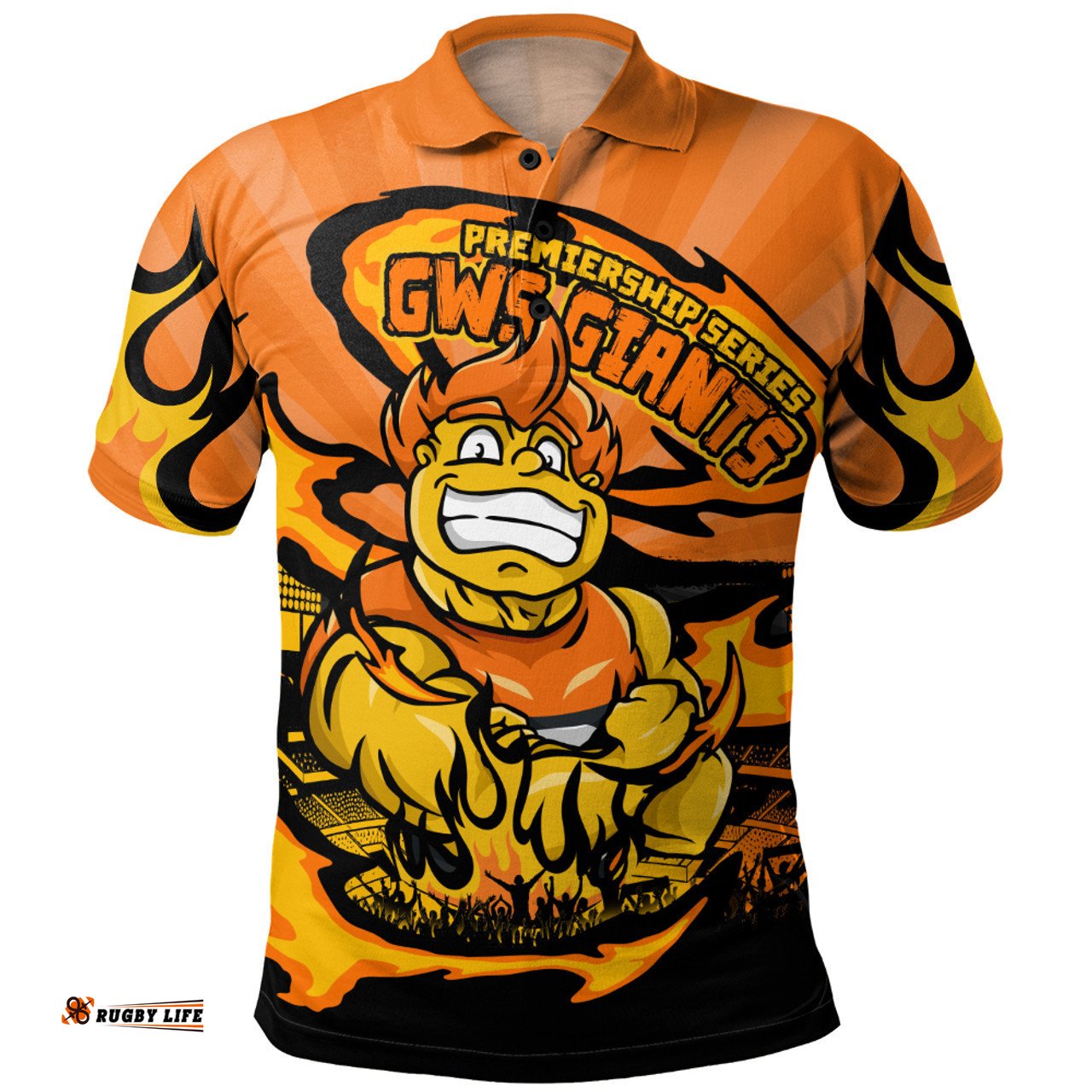 Amazing Aussie GWS GIANTS Premiership Series Flame Edition Polo Shirt