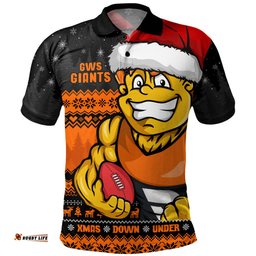 Amazing Aussie GWS GIANTS Merry Christmas Down Under Footy Power Style Polo Shirt