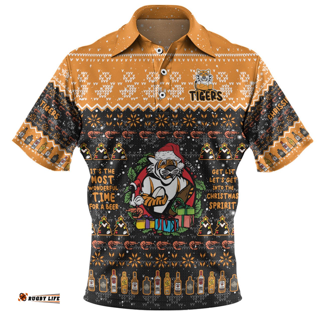 Amazing Aussie Wests Tigers Christmas Custom Chrissie Spirit Polo Shirt