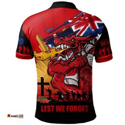Amazing Aussie St. George Illawarra Dragons Fearless ANZAC Defender Polo Shirt