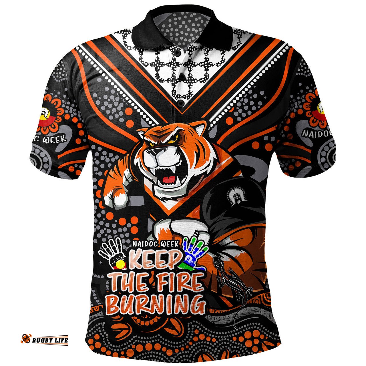 Amazing Aussie Wests Tigers Aboriginal Inspired Naidoc Week Custom For Die Hard Fan Supporters Polo Shirt