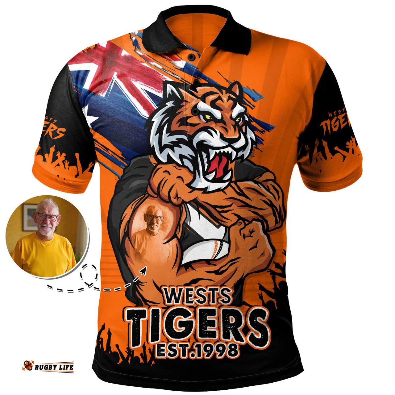 Amazing Aussie Wests Tigers Heart Of A Fighter Tough And Fearless Polo Shirt