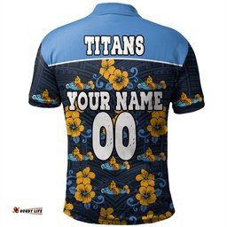 Amazing Aussie Gold Coast Titans Sport With Maori Pattern Polo Shirt