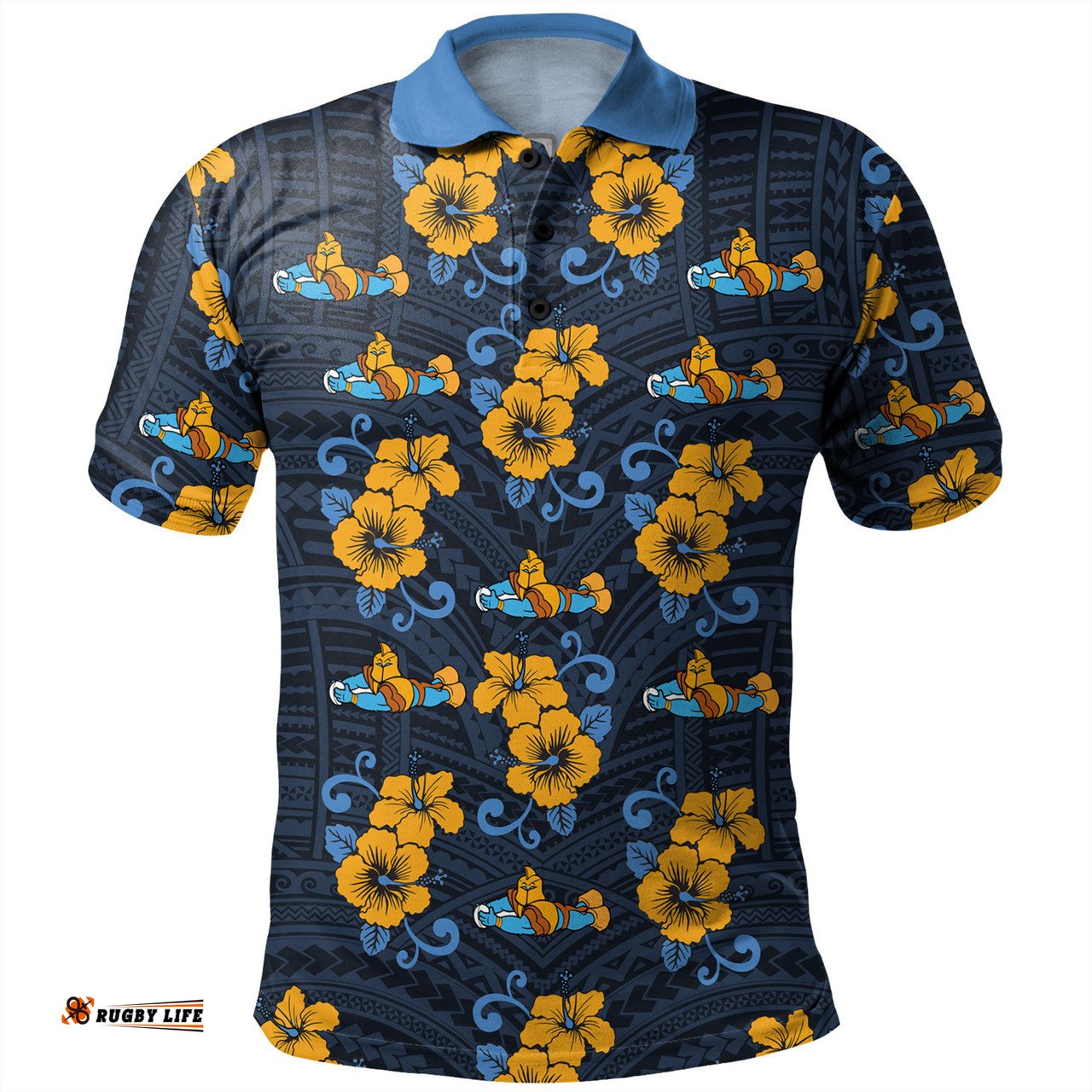 Amazing Aussie Gold Coast Titans Sport With Maori Pattern Polo Shirt