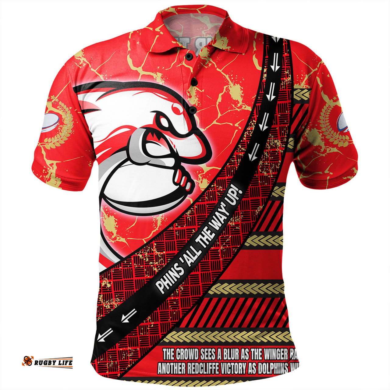 Amazing Aussie Redcliffe Dolphins Theme Song For Rugby With Sporty Style Polo Shirt