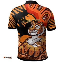 Amazing Aussie Wests Tigers Custom Father's Day West Wests Tigers with Aboriginal Inspired Pattern Dad Of Wests Tigers and Ball Polo Shirt