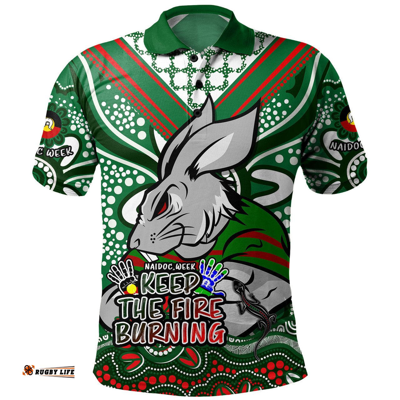 Amazing Aussie South Sydney Rabbitohs Aboriginal Inspired Naidoc Week Custom For Die Hard Fan Supporters Polo Shirt