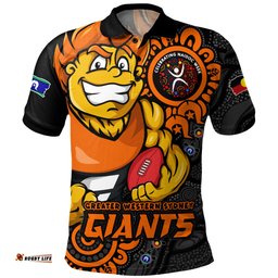 Amazing Aussie GWS GIANTS Power Through Generations NAIDOC Edition Polo Shirt