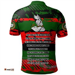 Amazing Aussie South Sydney Rabbitohs Theme Song Inspired Polo Shirt