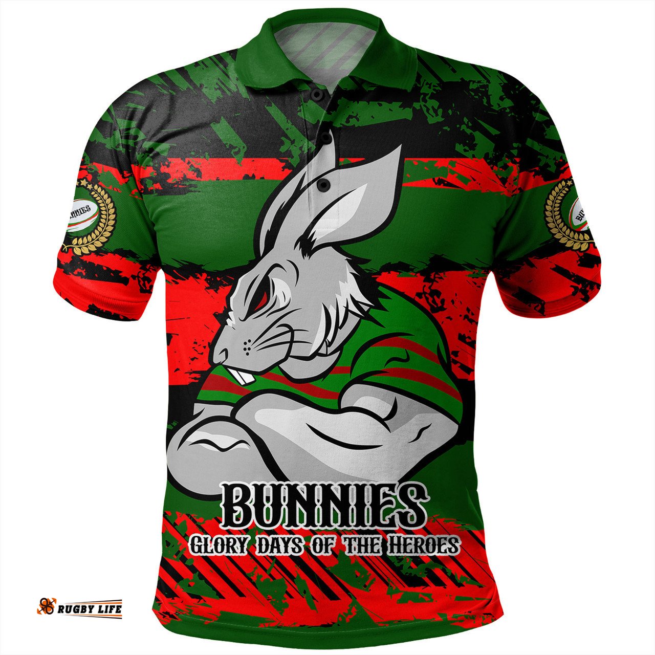 Amazing Aussie South Sydney Rabbitohs Theme Song Inspired Polo Shirt
