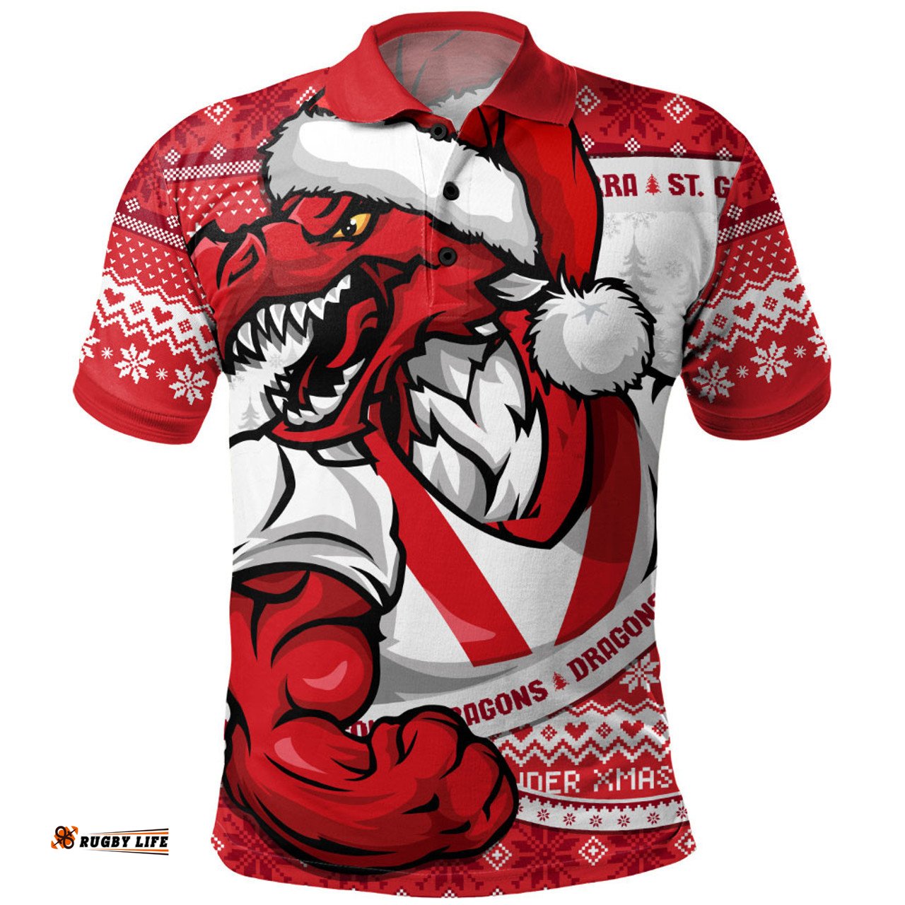 Amazing Aussie St. George Illawarra Dragons Ugly Knit Style For Christmas Game Fans Polo Shirt