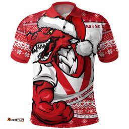 Amazing Aussie St. George Illawarra Dragons Ugly Knit Style For Christmas Game Fans Polo Shirt