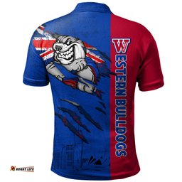 Amazing Aussie Western Bulldogs Burning Passion Of Power Scratch Style Polo Shirt