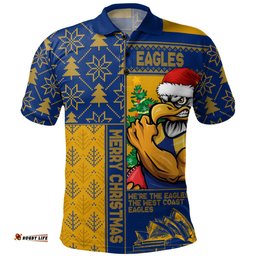 Amazing Aussie West Coast Eagles Merry Christmas Knit Style Festive Spirit Polo Shirt