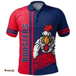 Amazing Aussie Sydney Roosters Sydney Roosters Mascot Quater Style Polo Shirt