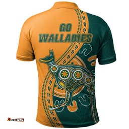 Amazing Aussie Australia Wallabies Custom Go Wallabies Aboriginal Inspired Jersey Orange Polo Shirt