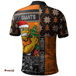 Amazing Aussie GWS GIANTS Merry Christmas Knit Style Festive Spirit Polo Shirt