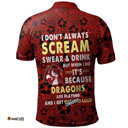 Amazing Aussie St. George Illawarra Dragons Scream With Tropical Patterns Polo Shirt