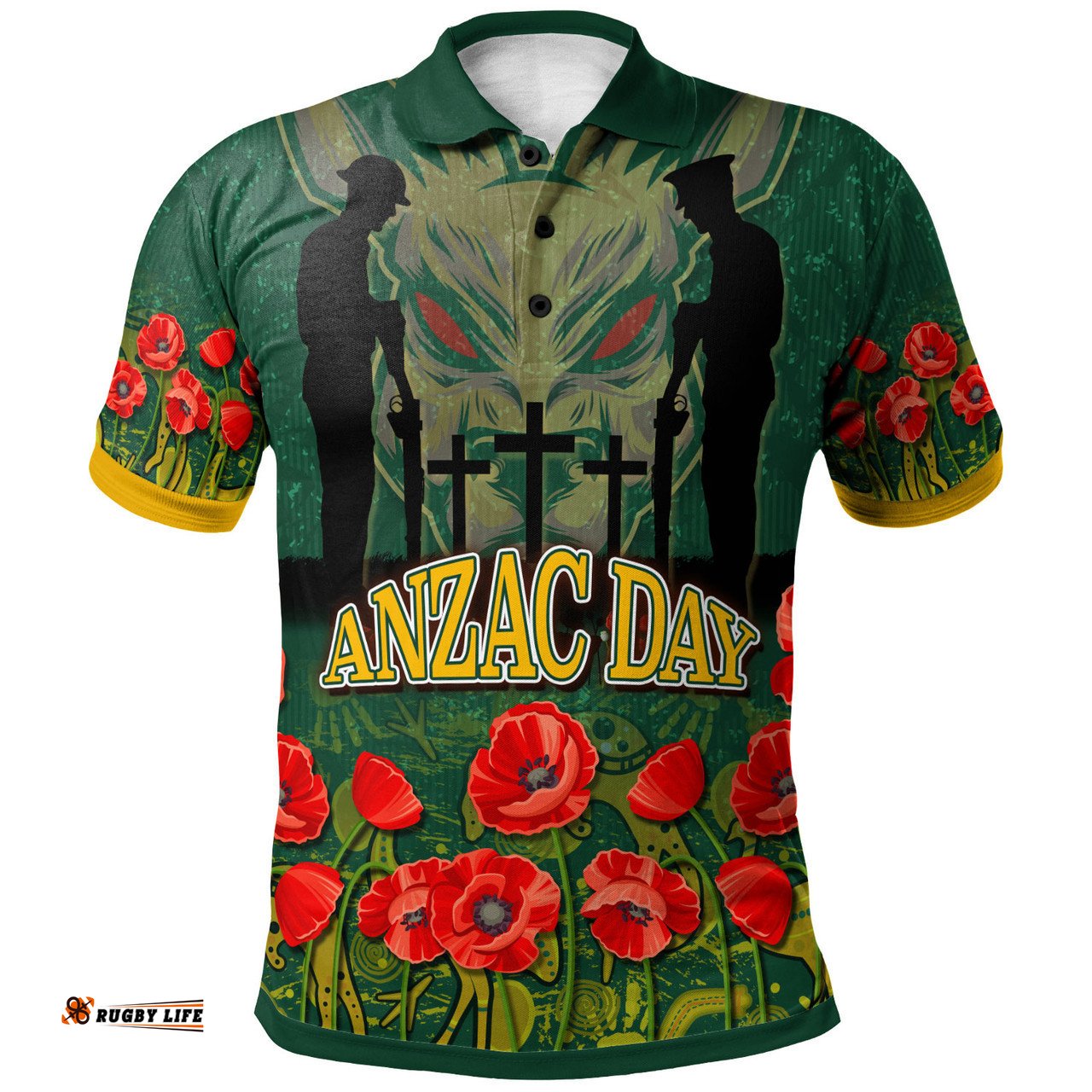 Amazing Aussie Wallabies Rugby Custom Anzac Wallabies Aboriginal Inspired With Animals Polo Shirt