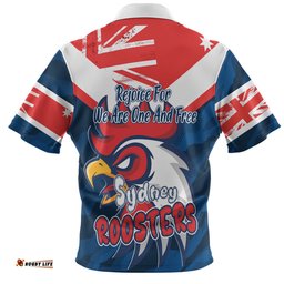 Amazing Aussie Sydney Roosters Happy Australia Day We Are One And Free Polo Shirt