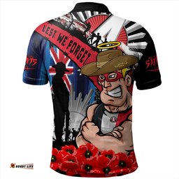 Amazing Aussie St Kilda Anzac Day Honor United In Spirit Polo Shirt