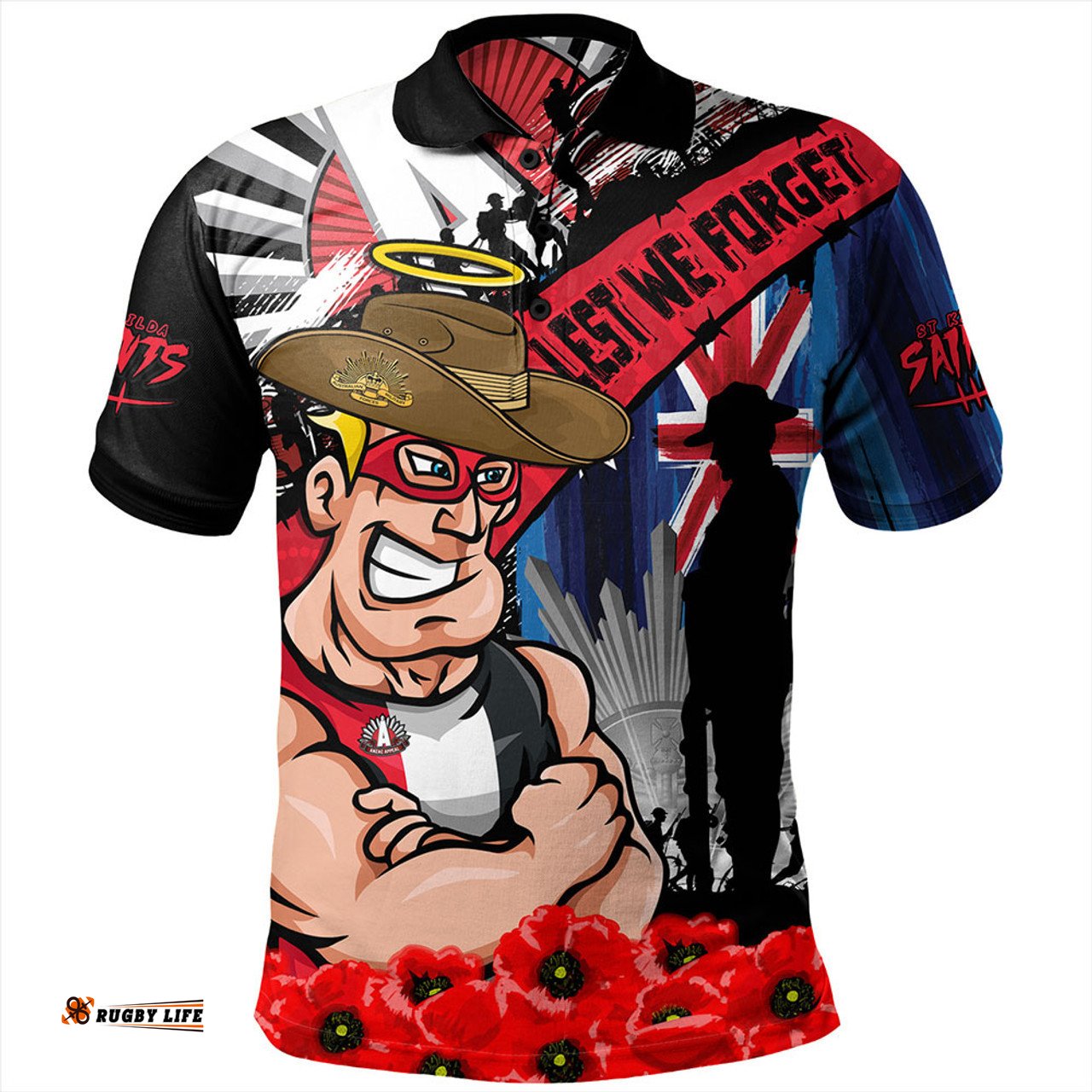 Amazing Aussie St Kilda Anzac Day Honor United In Spirit Polo Shirt