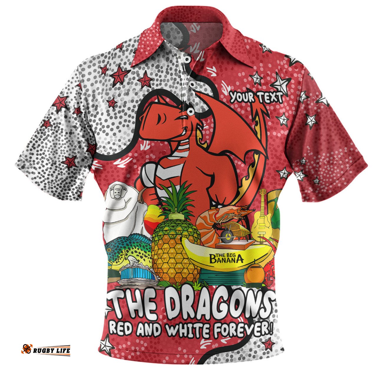 Amazing Aussie St. George Illawarra Dragons Custom Australian Big Things Polo Shirt