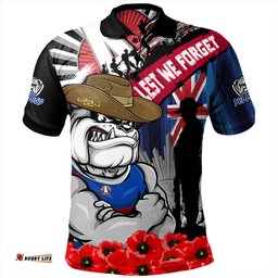 Amazing Aussie Western Bulldogs Anzac Day Honor United In Spirit Polo Shirt