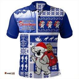 Amazing Aussie Australia Koala Wonderland Christmas Blue Polo Shirt