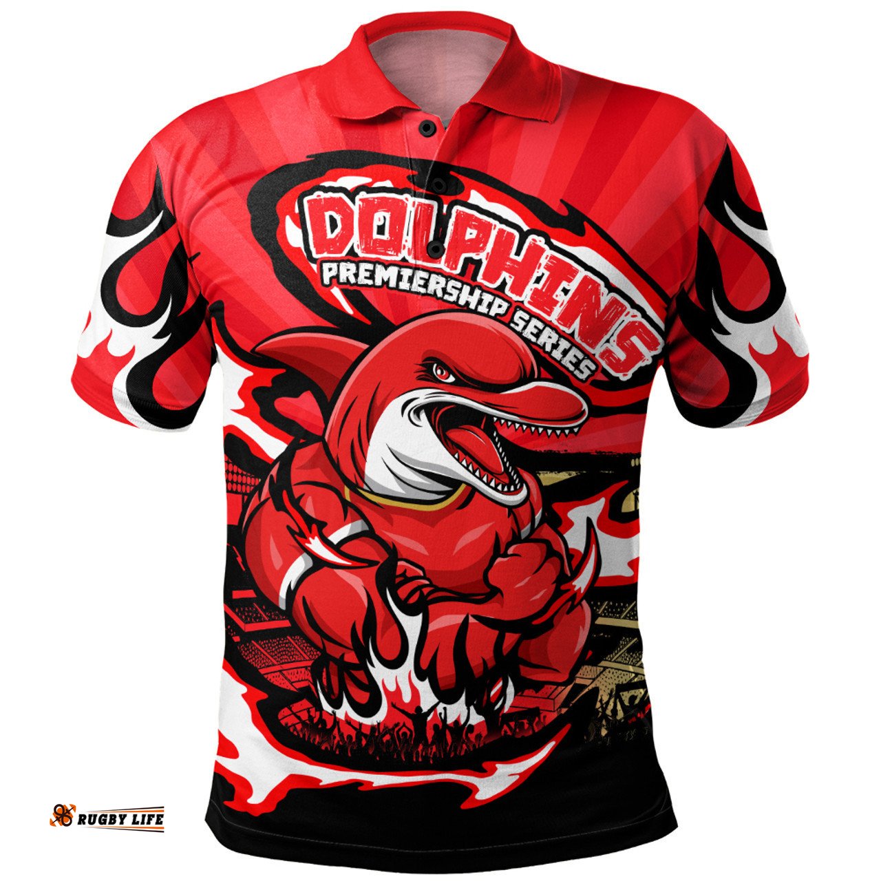 Amazing Aussie Redcliffe Dolphins Premiership Series Sports Gear Polo Shirt