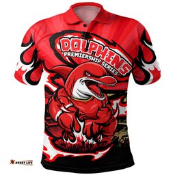 Amazing Aussie Redcliffe Dolphins Premiership Series Sports Gear Polo Shirt