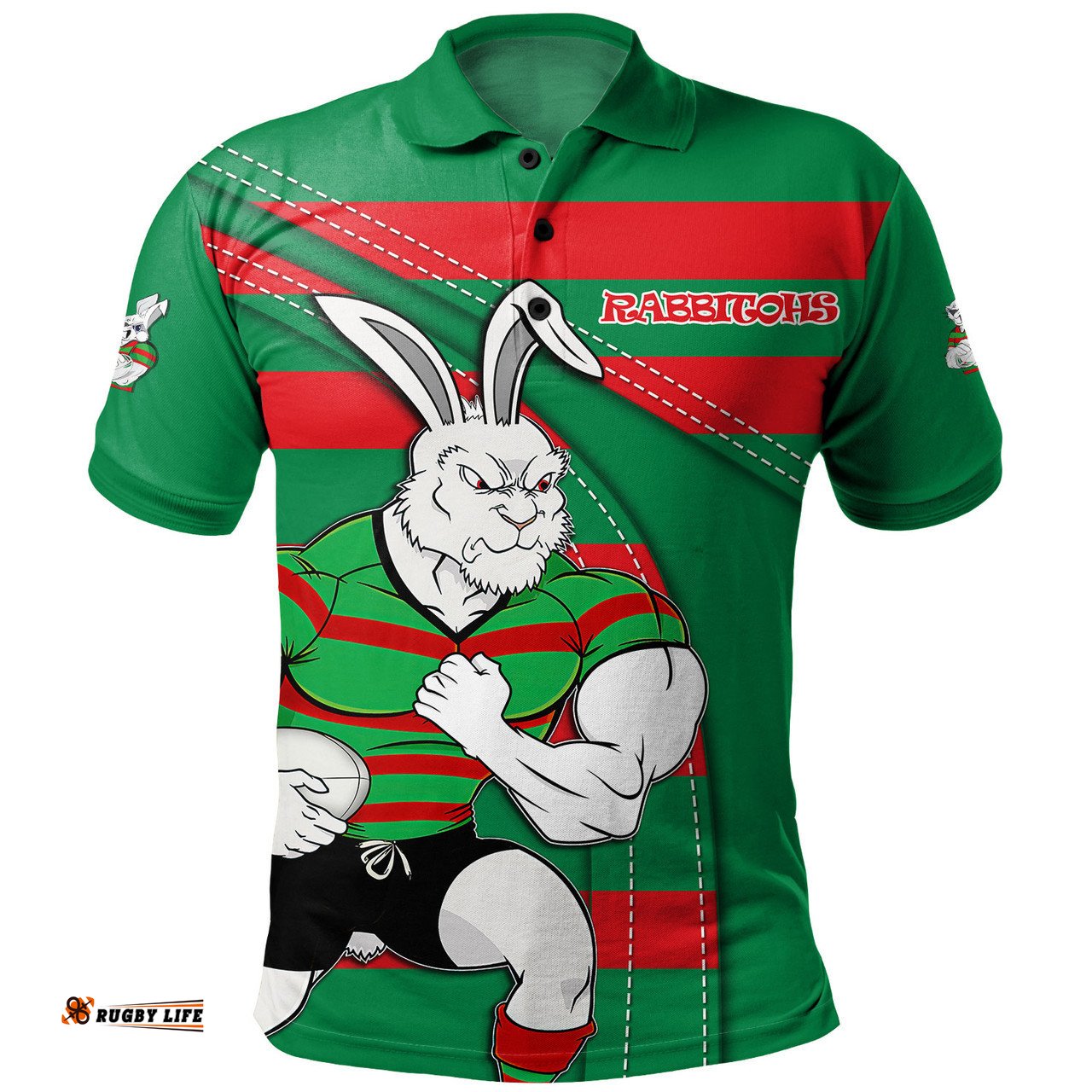 Amazing Aussie South Sydney Rabbitohs Custom Team Of Us Die Hard Fan Supporters Polo Shirt