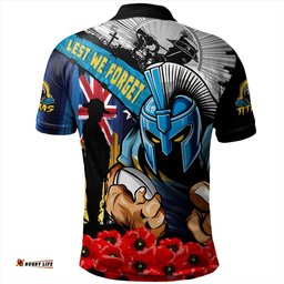 Amazing Aussie Gold Coast Titans United In Spirit Anzac Day Tribute Polo Shirt