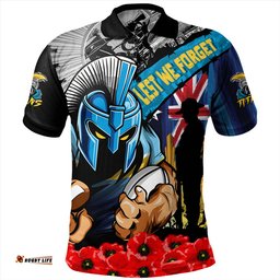 Amazing Aussie Gold Coast Titans United In Spirit Anzac Day Tribute Polo Shirt