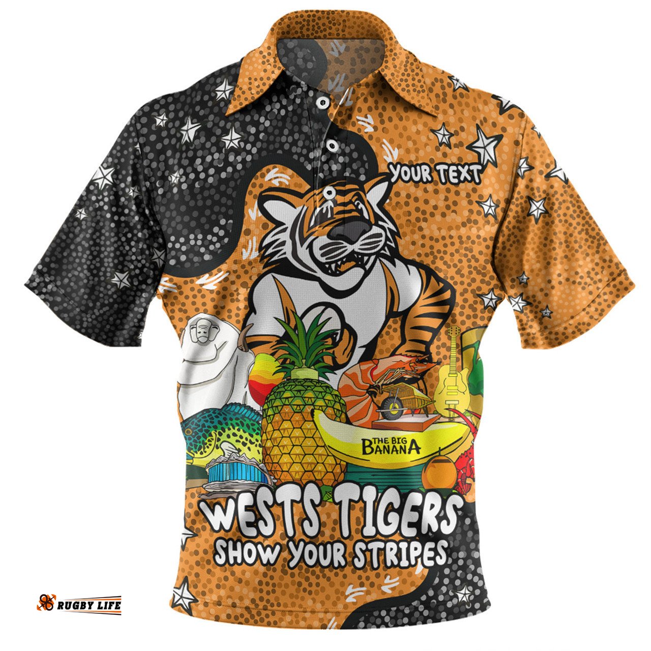Amazing Aussie Wests Tigers Custom Australian Big Things Polo Shirt