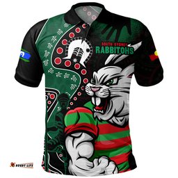 Amazing Aussie South Sydney Rabbitohs NAIDOC Indigenous Warrior Spirit Polo Shirt