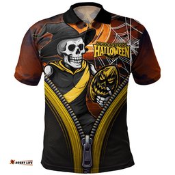 Amazing Aussie Richmond Halloween Night Reaper Zipper Polo Shirt