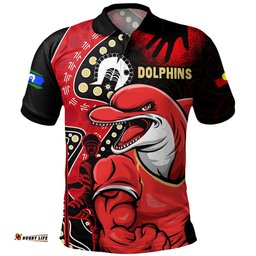 Amazing Aussie Redcliffe Dolphins NAIDOC Indigenous Warrior Spirit Polo Shirt