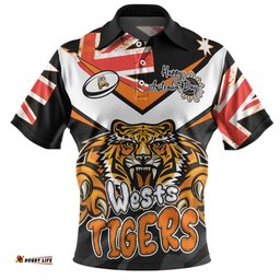 Amazing Aussie Wests Tigers Happy Australia Day We Are One And Free Polo Shirt