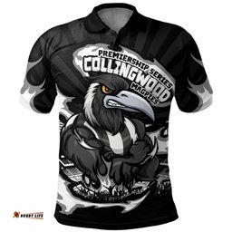 Amazing Aussie Collingwood Premiership Series Flame Edition Polo Shirt