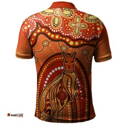Amazing Aussie Indigenous Australian Aboriginal Kangaroo Dreaming Outback Spirit Edition Polo Shirt