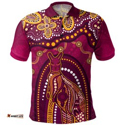 Amazing Aussie Indigenous Australian Aboriginal Kangaroo Dreaming Outback Spirit Edition Polo Shirt