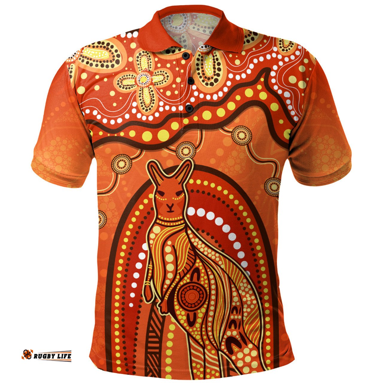 Amazing Aussie Indigenous Australian Aboriginal Kangaroo Dreaming Outback Spirit Edition Polo Shirt
