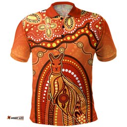 Amazing Aussie Indigenous Australian Aboriginal Kangaroo Dreaming Outback Spirit Edition Polo Shirt