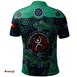 Amazing Aussie Indigenous Australian Aboriginal NAIDOC Lizard Songlines Edition Polo Shirt