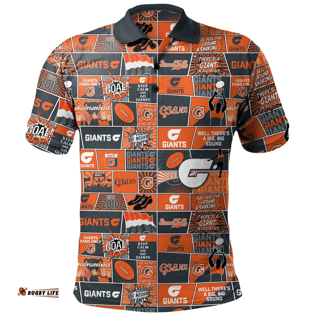 Amazing Aussie GWS GIANTS Legacy Of The Pride Comic Style Polo Shirt